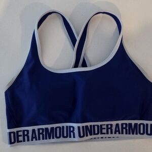Under Armour Navy and White Women's Athletic Sport Bra